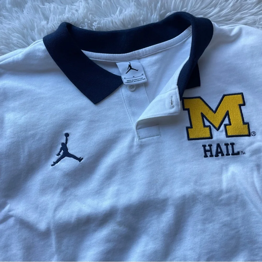 Nike Jordan‎ University of Michigan Wolverines HAIL to the Victors Polo T-Shirt - Picture 2 of 10